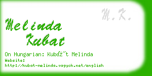 melinda kubat business card